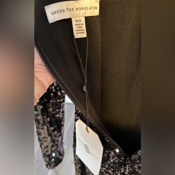 Elegant Black Sequin Dress by Dress The Population - Picture 7 of 7